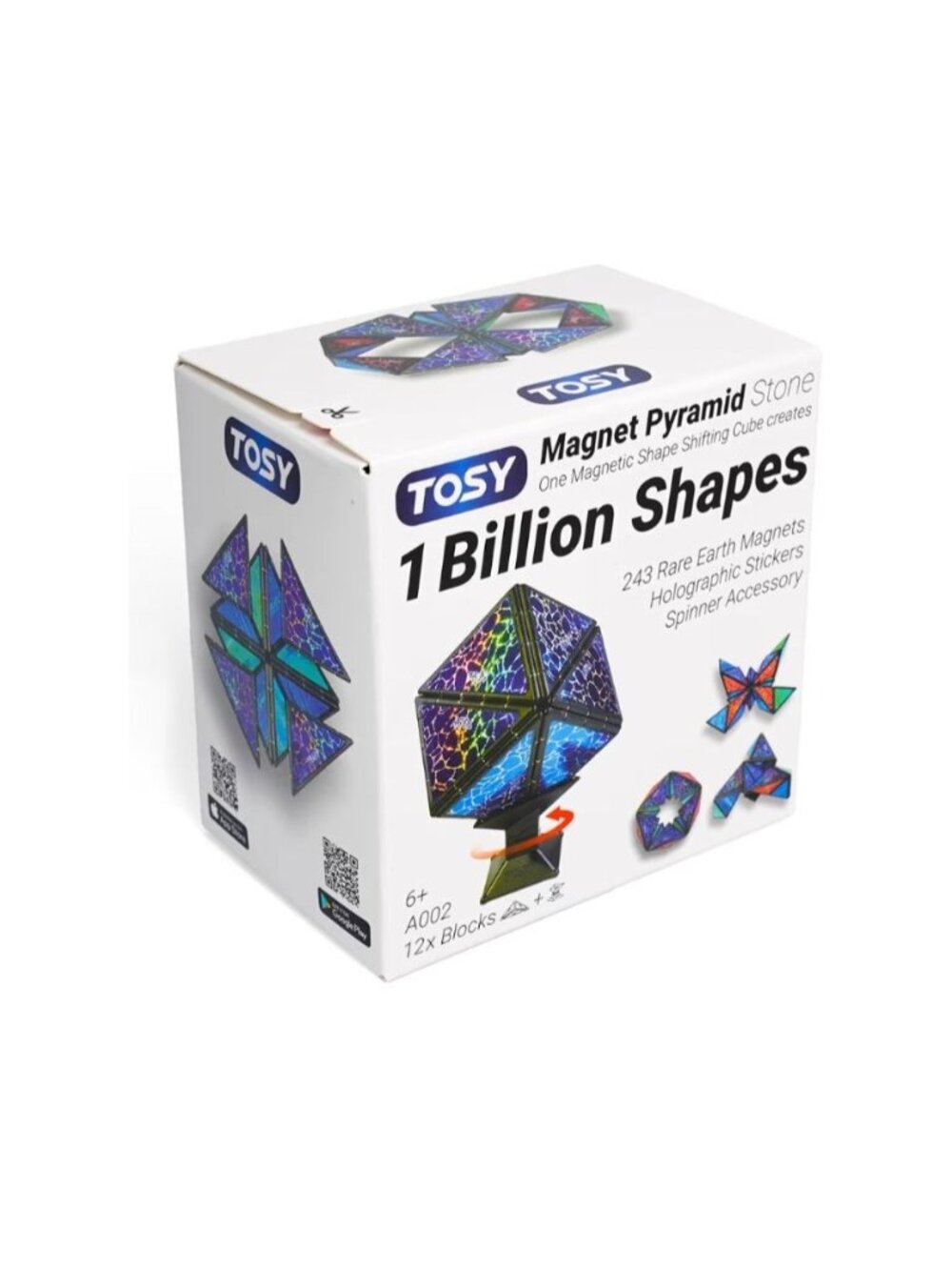 TOSY Magnet Pyramid Stone Shape-Shifting Puzzle Cube 1 billion Shapes STEM Toy